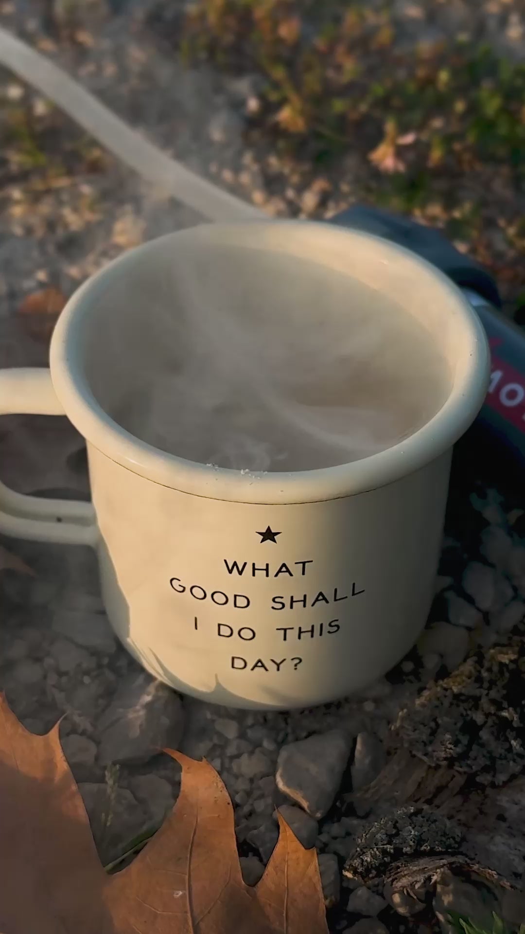 Steaming coffee in a mug