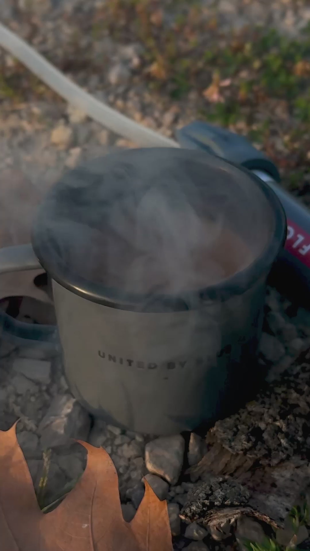Steaming coffee in a mug